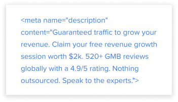 Meta description tag example