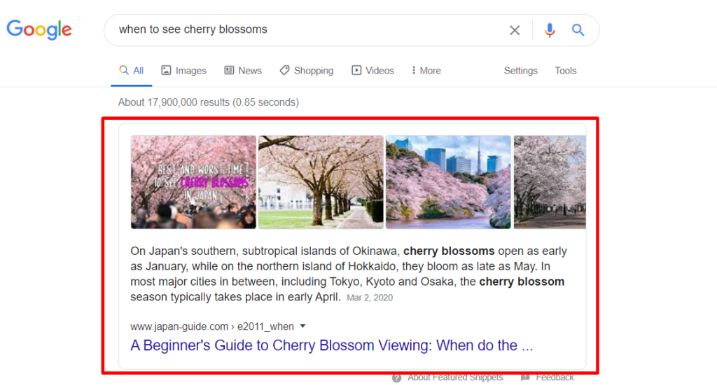 voice search featured snippet