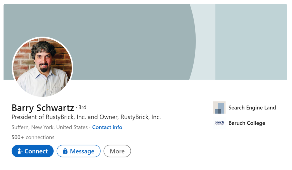 Barry Schwartz LinkedIn Profile