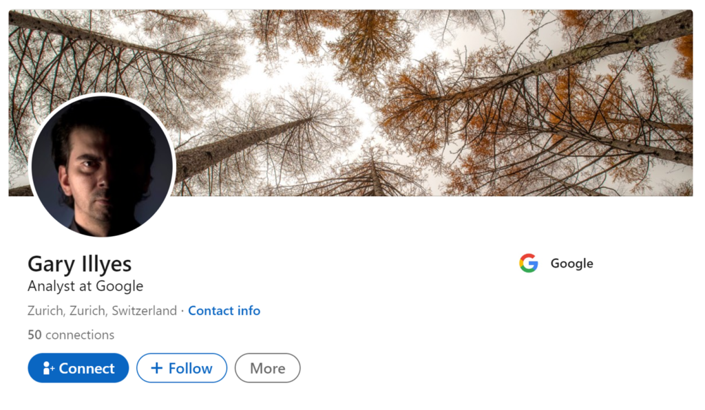Gary Illyes LinkedIn Profile