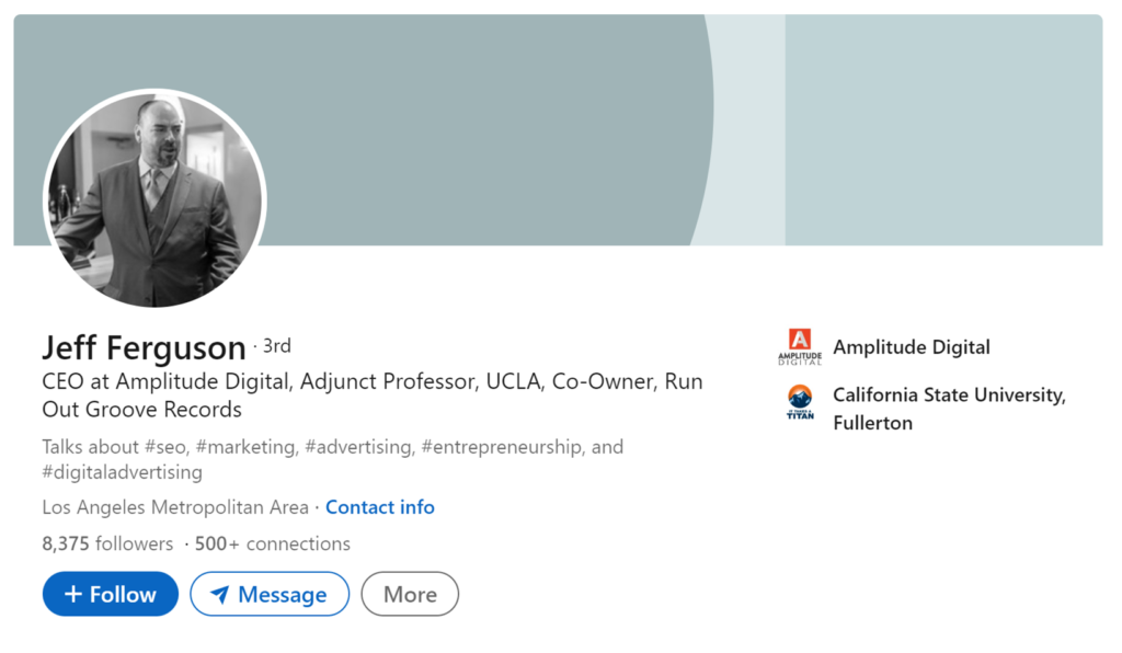 Jeff Ferguson LinkedIn Profile