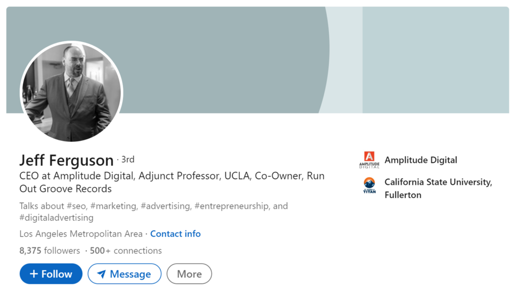 Jeff Ferguson LinkedIn Profile