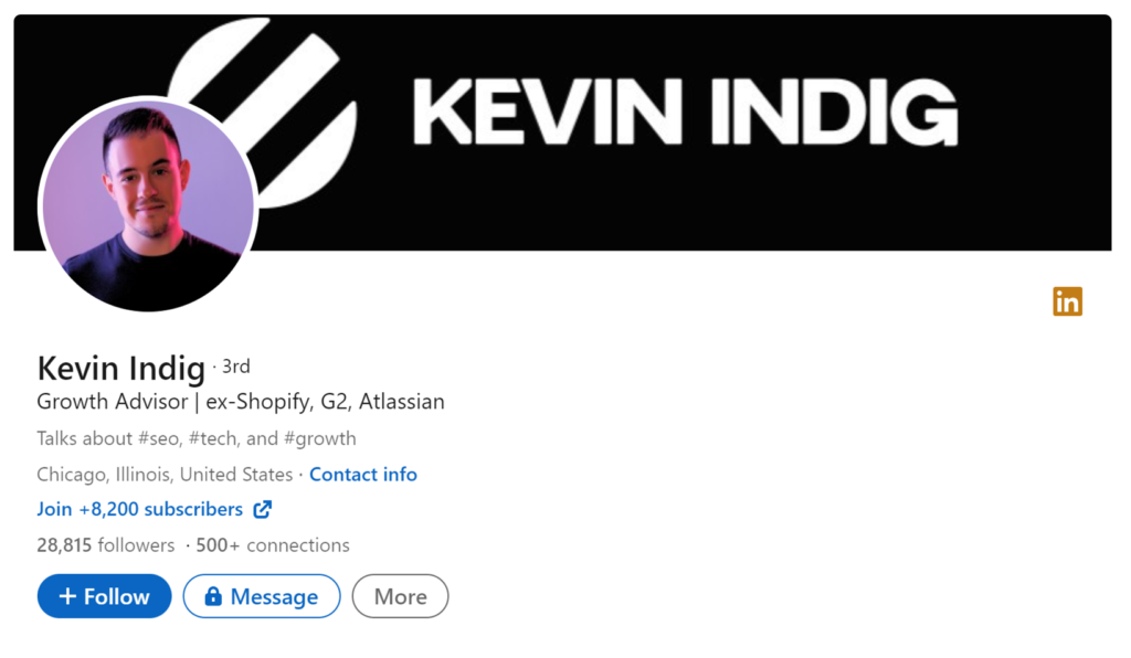 Kevin Indig LinkedIn Profile