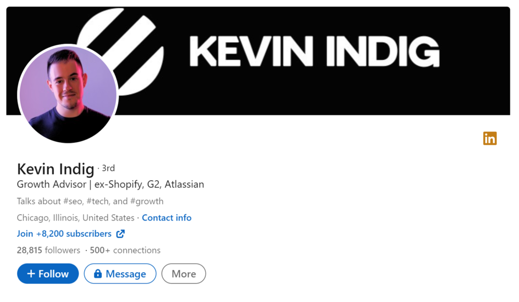Kevin Indig LinkedIn Profile