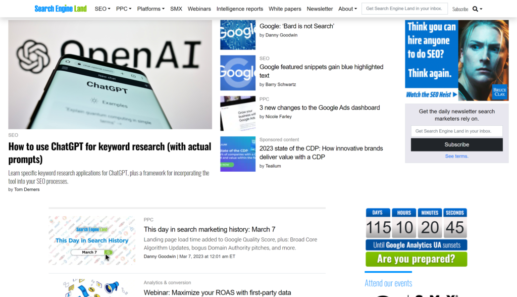 Search Engine Land Home Page