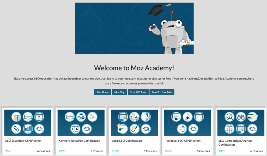 Moz Academy SEO Courses