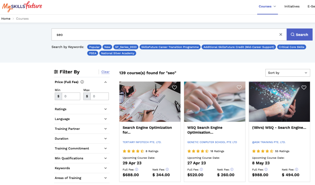 Skillsfuture SEO Courses