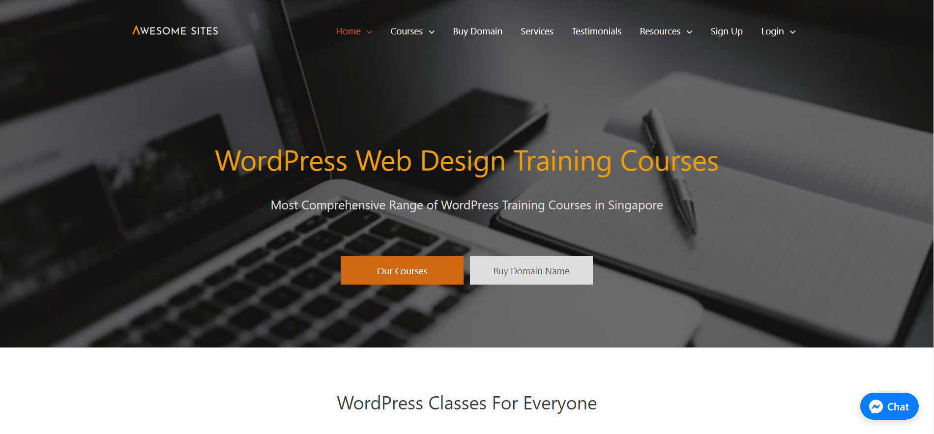 wordpress course by awesome sites in singapore