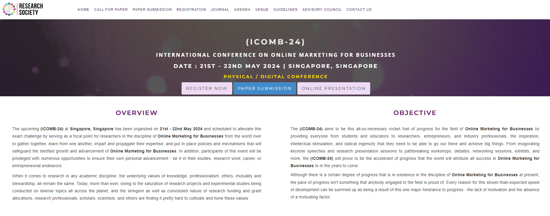 International Conference on Online Marketing for Businesses (ICOMB)