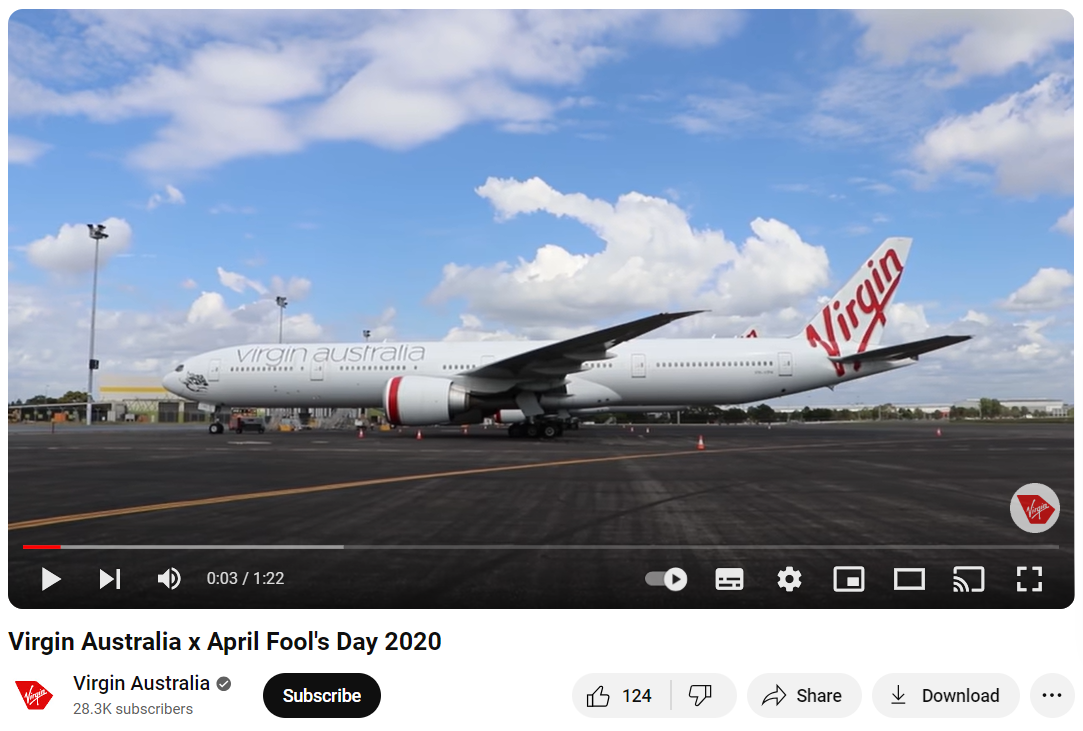 april fool’s marketing idea by virgin australia