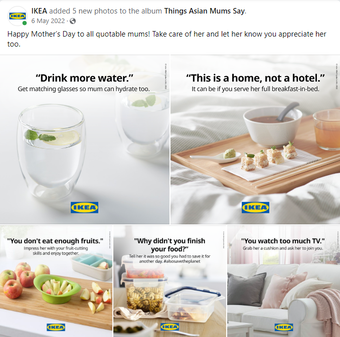 marketing campaign by ikea singapore for mother’s day