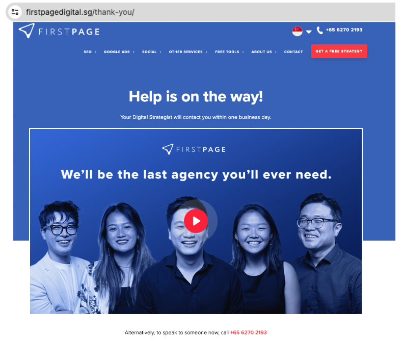 check for a usage of thank you page after form submission on website