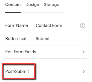 Adding in script to post form submission for squarespace