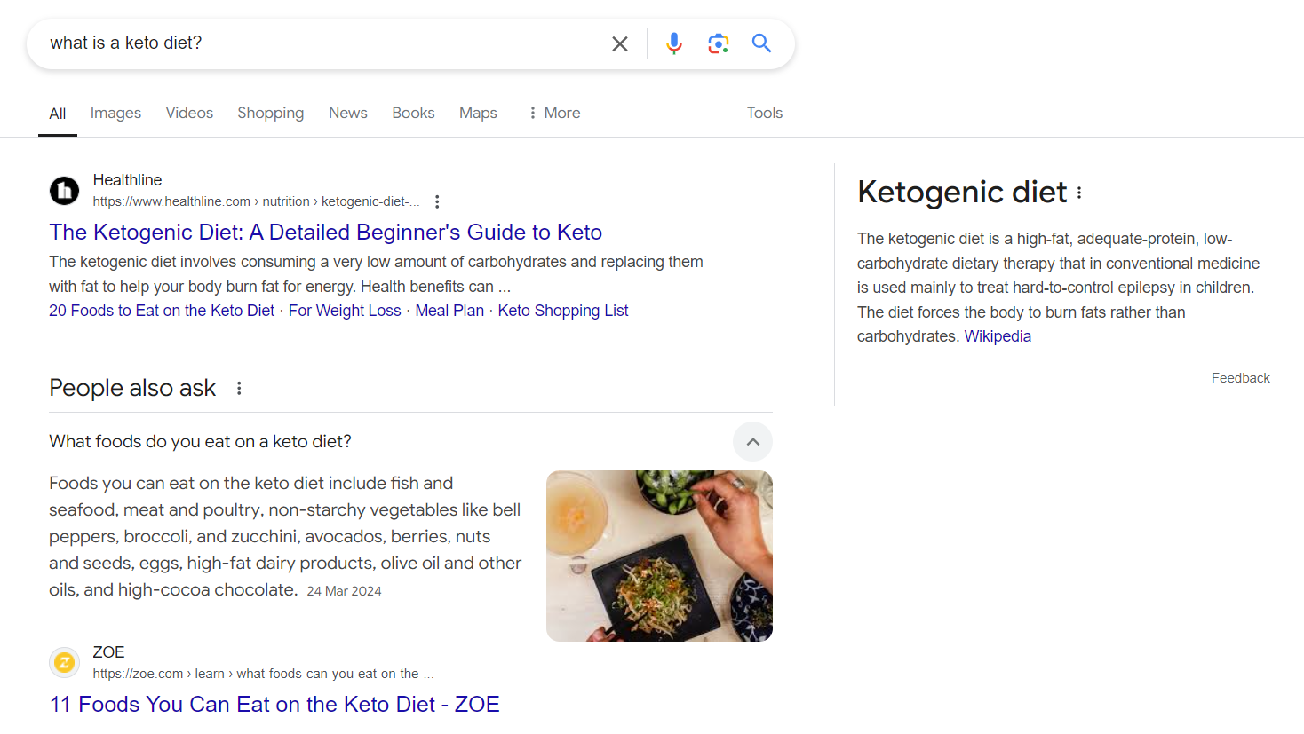 example of user query ranking on google in paa section
