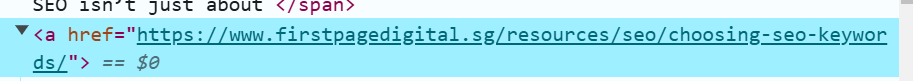 Internal link found on a blog post on the First Page Digital Singapore blog.