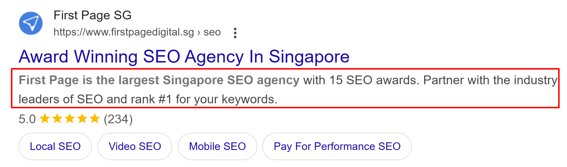 First Page Digital Singapore’s meta description.