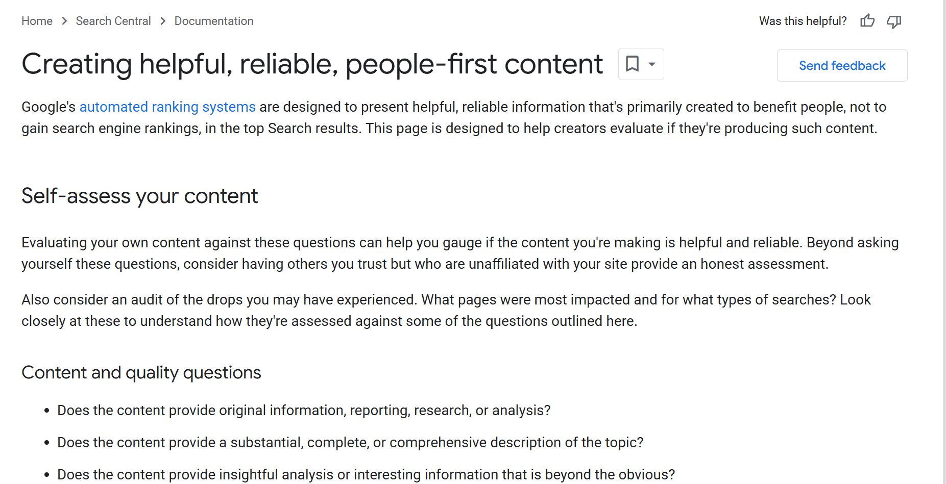 Google’s content quality guidelines.