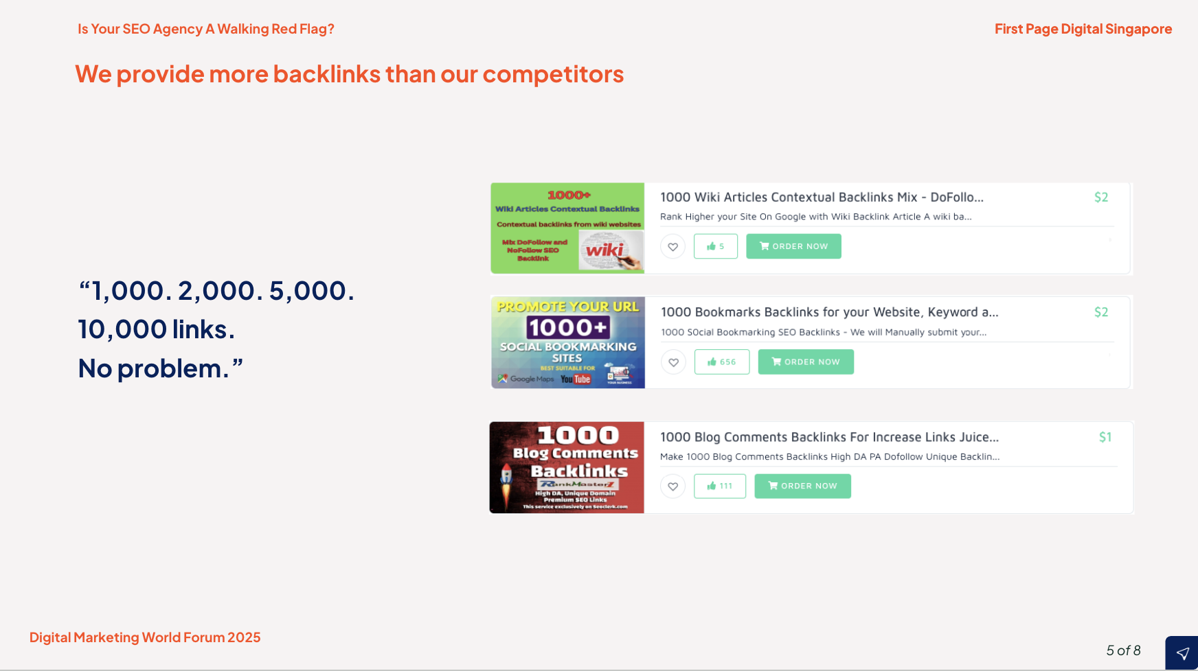 backlinks are cheap and you can get 1000 of them for $2. But quality links will cost you much more.