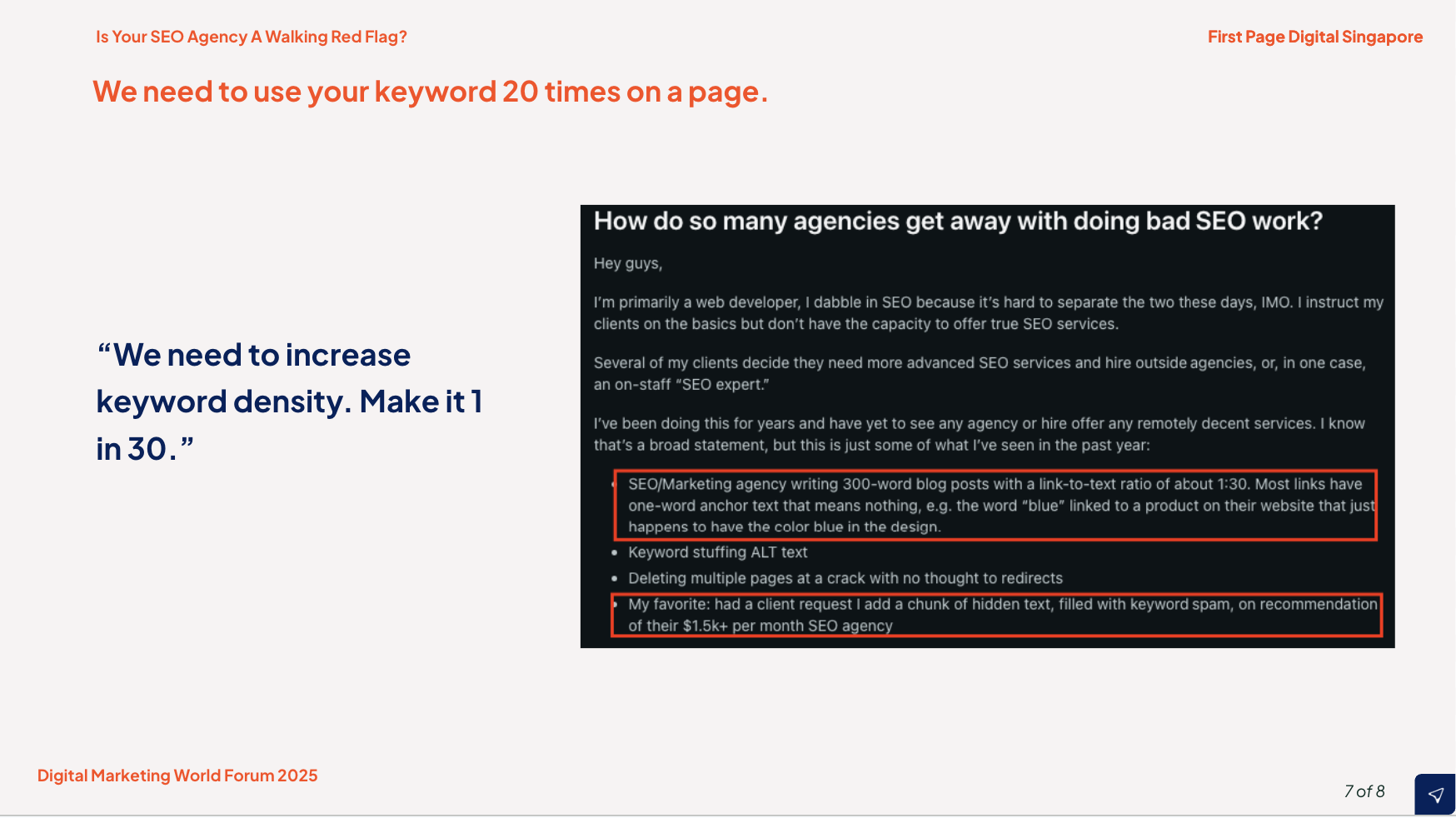 keyword density as a seo technique has largely being nerfed
