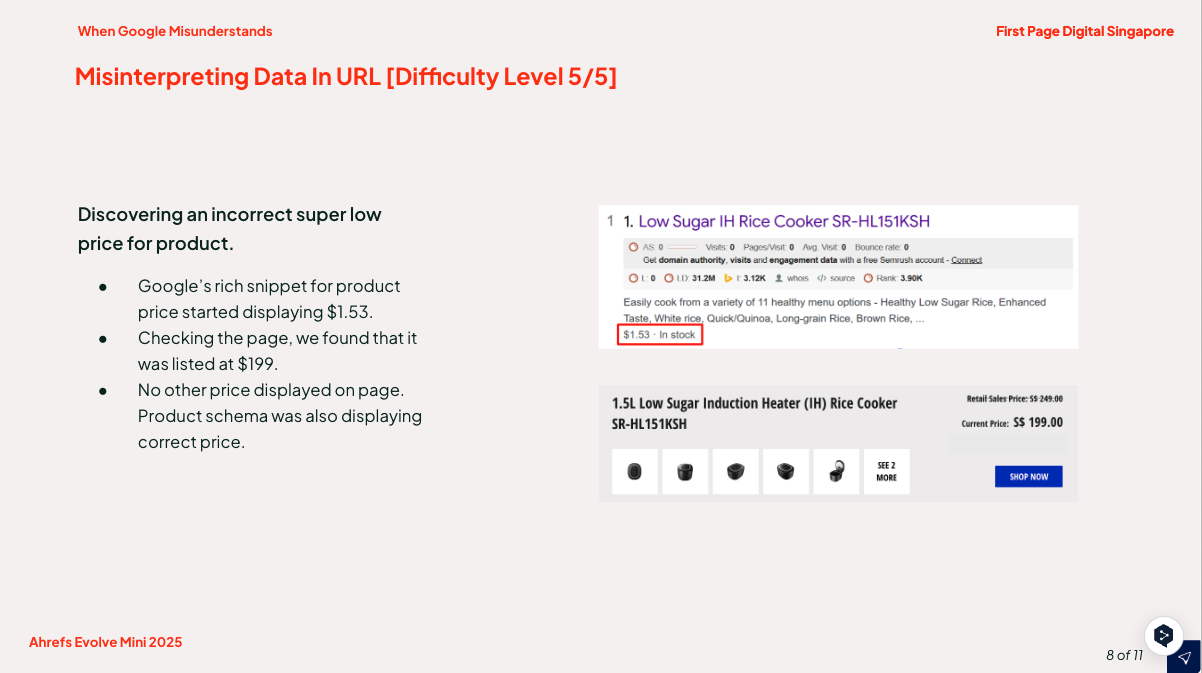 discovering a strange price appearing on google SERP