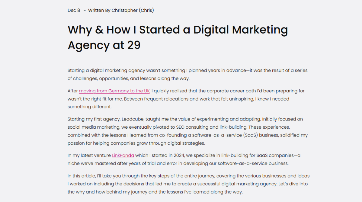 A blog post on how to start a digital marketing agency on markonmag