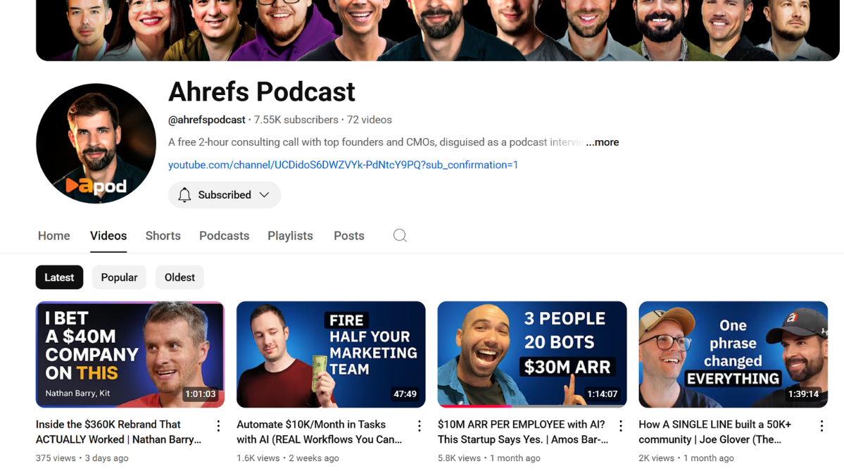 Ahrefs podcast