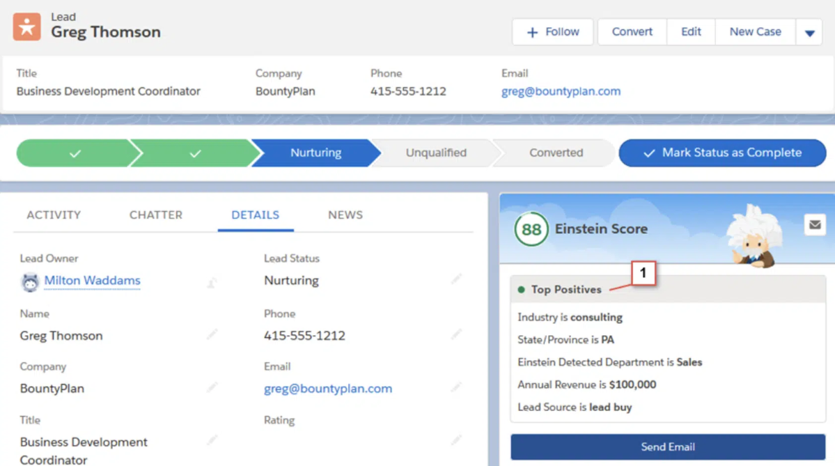 Salesforce’s lead scoring system