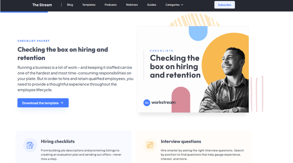 Downloadable template by Workstream