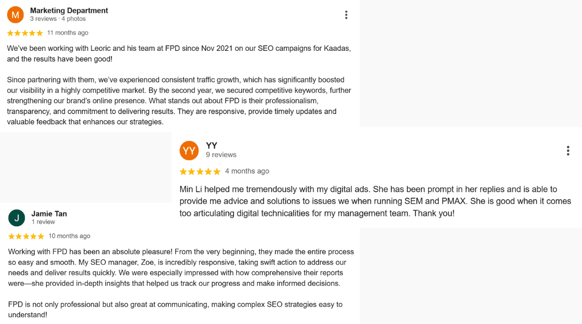 First Page Digital reviews on their GBP