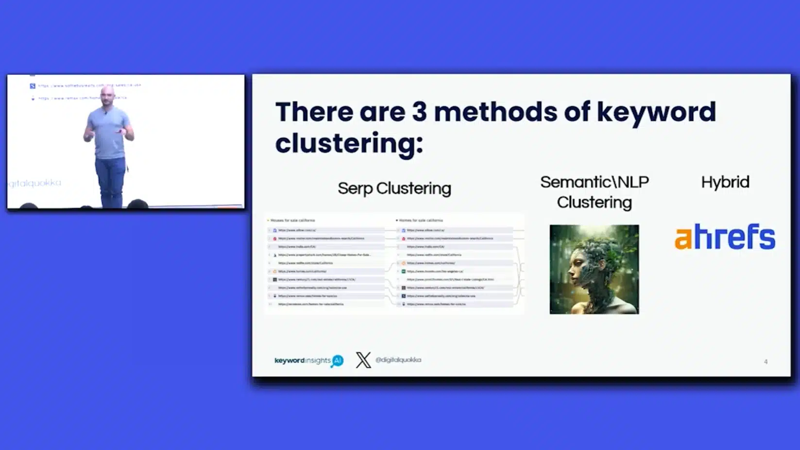 Andy Chadwick speaking about keyword clustering method.