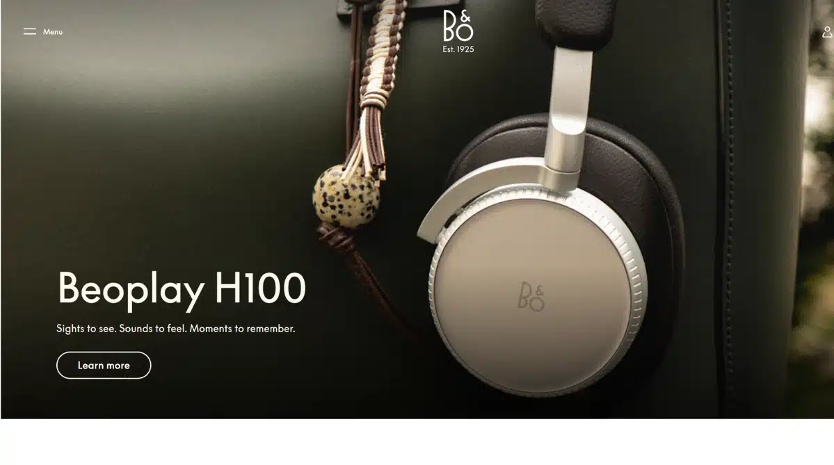 Bang & Olufsen home page