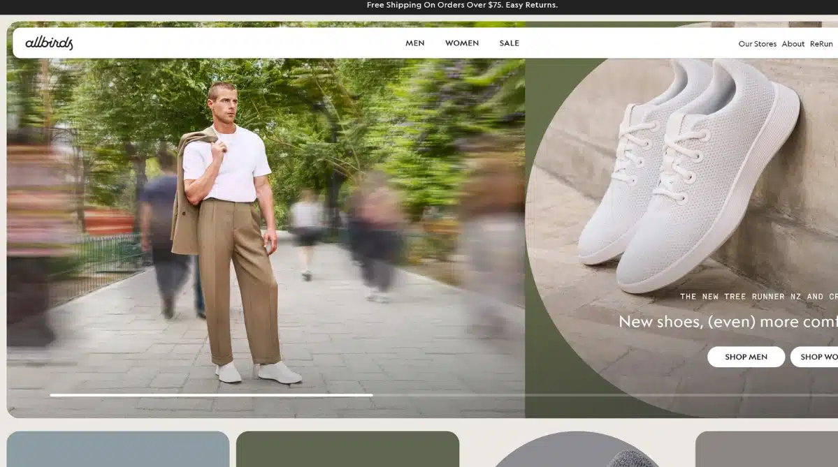Allbirds home page