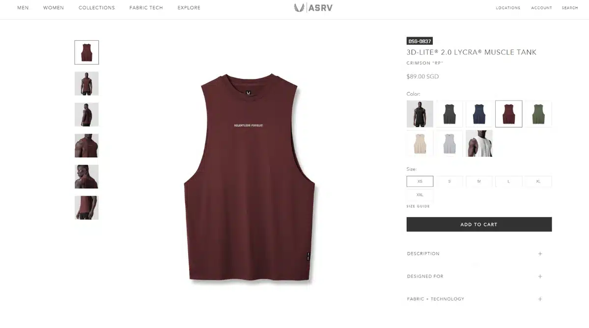 ASRV’s product page