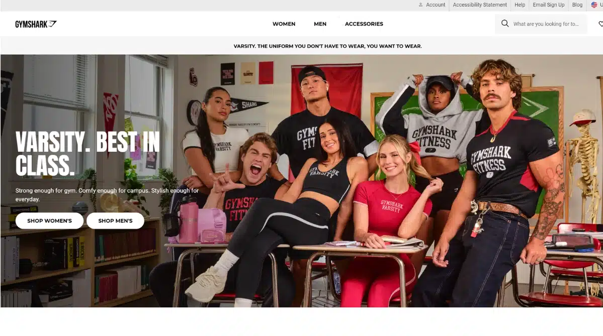 Gymshark home page