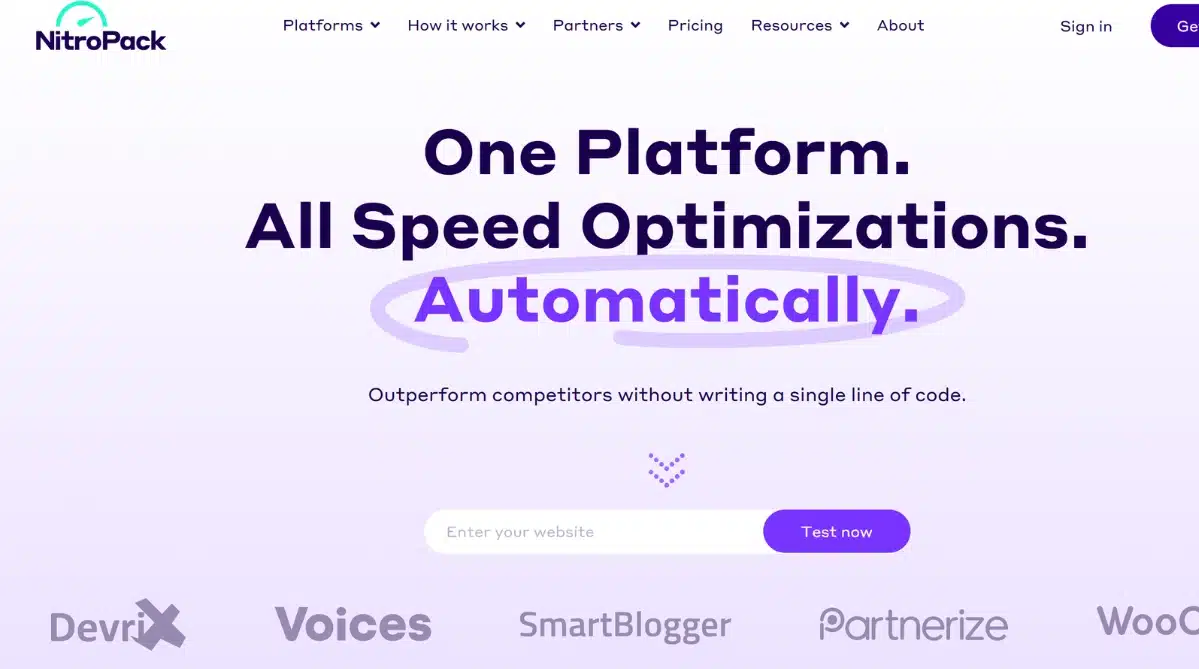 Nitropack homepage