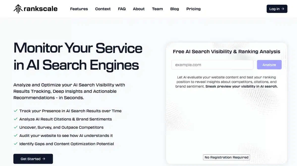 Rankscale homepage