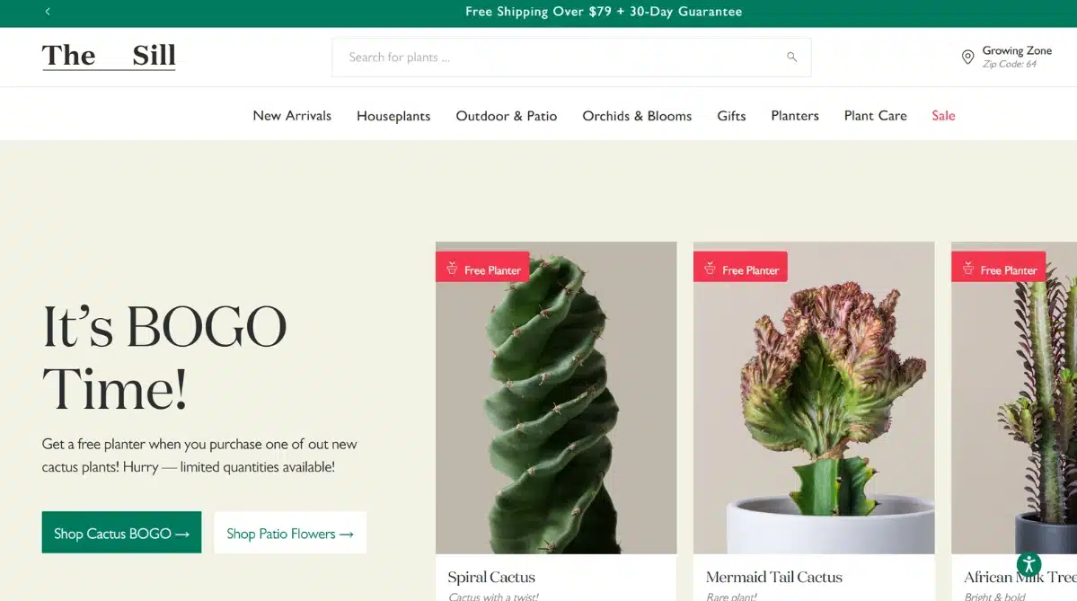 The Sill home page