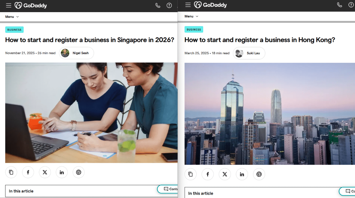 “how to register a business” articles on the GoDaddy Asia blog