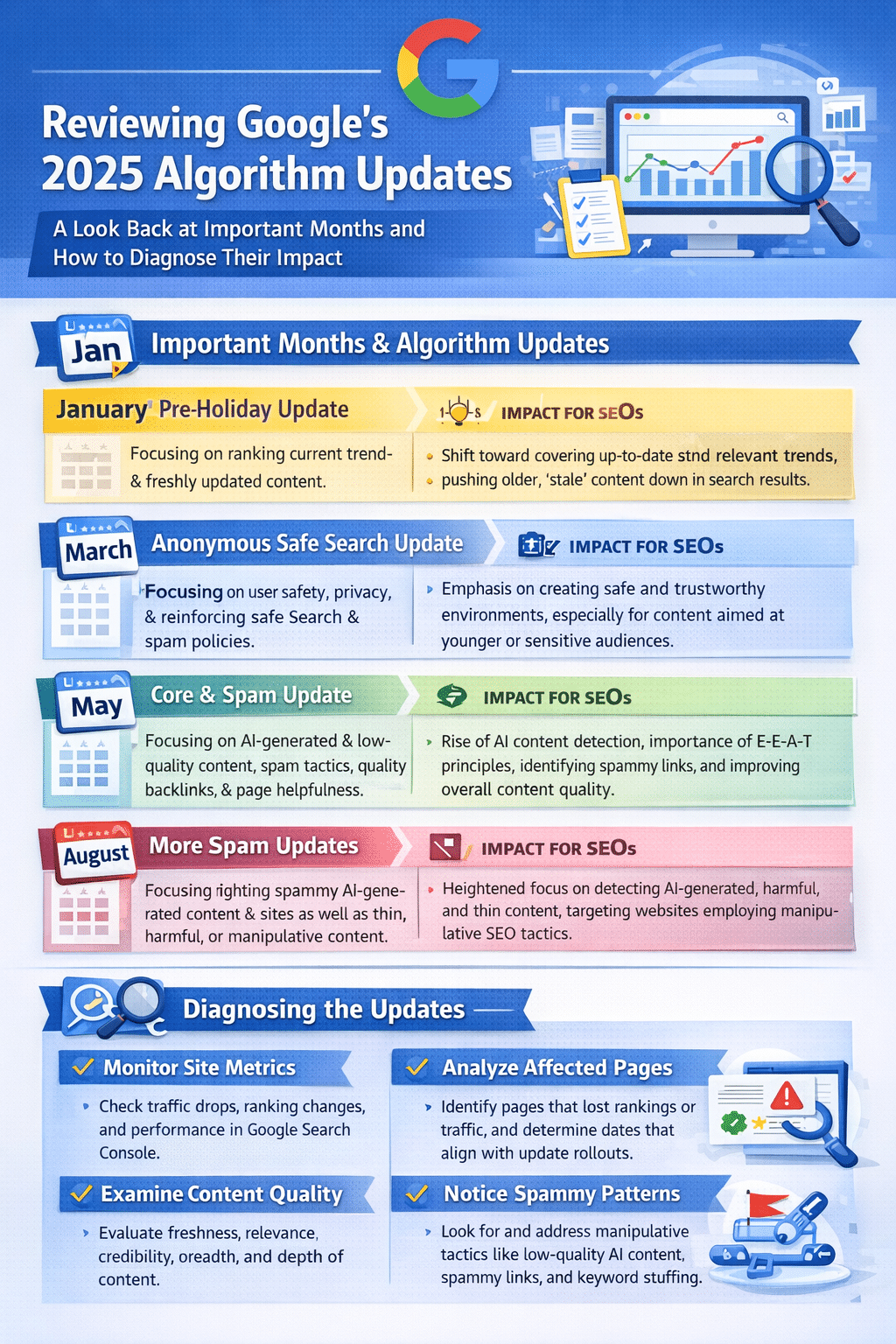 Reviewing Google Search Algo Updates In 2025 +Infographic