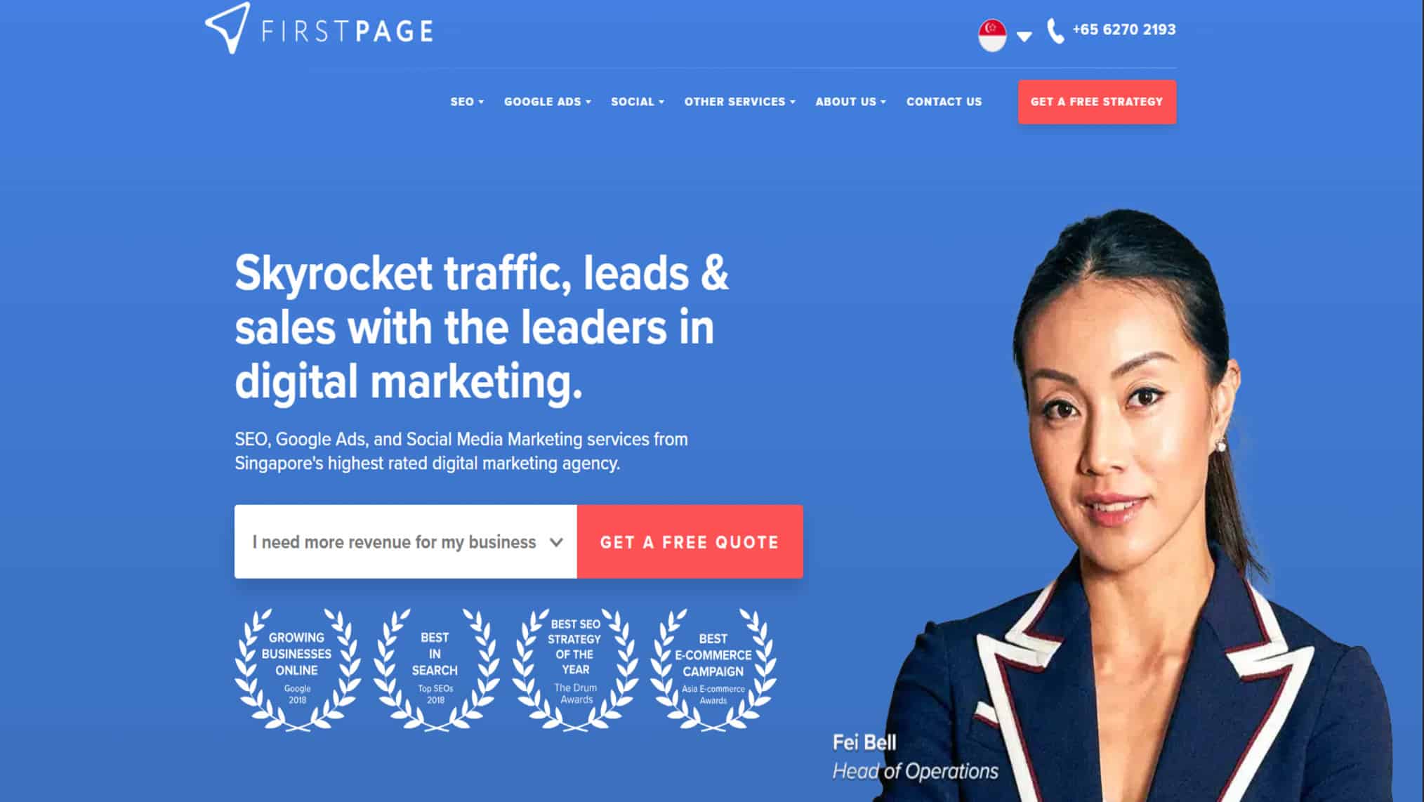 First Page Digital Singapore’s homepage