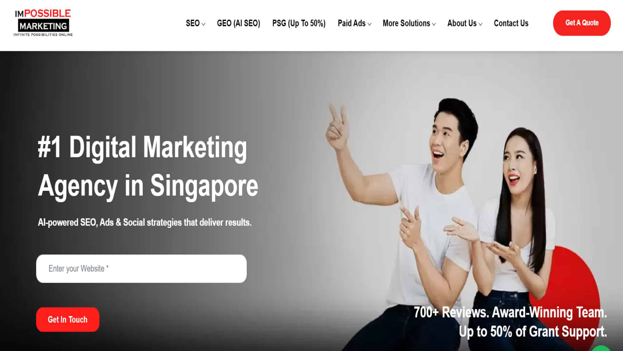 Impossible Marketing’s homepage