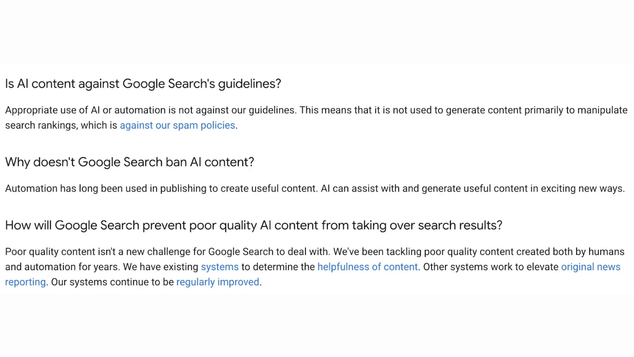 Google's AI policy
