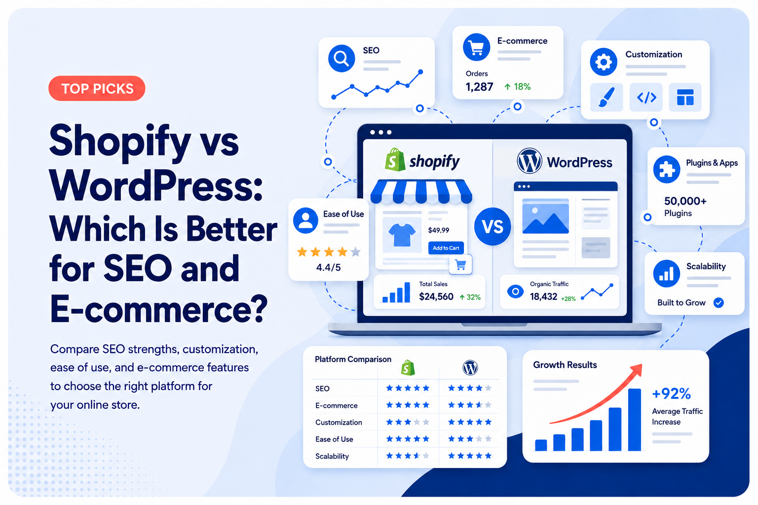 Shopify vs WordPress: Which Is Better for SEO and E-commerce?